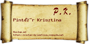 Pintér Krisztina névjegykártya